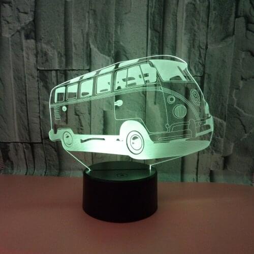 New Bus 3d Nightlight Colorful Touch Remote Led Gift Led Night Light Usb Led Wireless Table Lamp 3d Light Fixtures