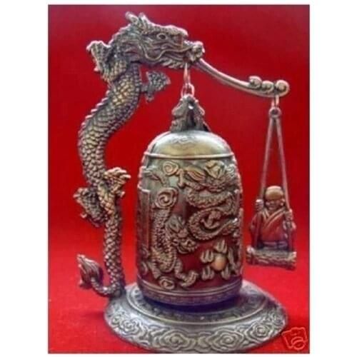 Excellent CHINA Tibet Brass Dragon buddha Bell
