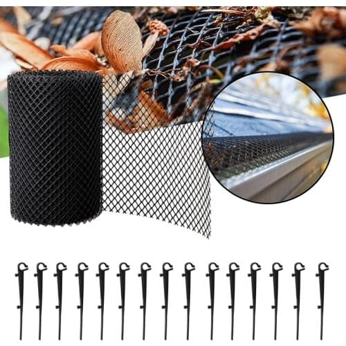 Plastic Mesh Gutter Protector Shelter Leaf Residue Prevent Leaves Debris Clogged Water Pipes Gutter Greenhouses Cover Protection