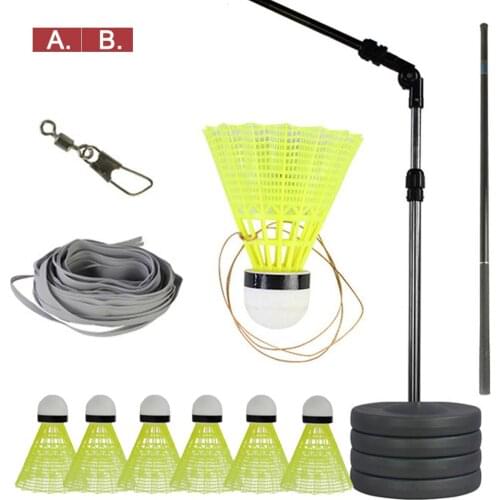 Professional Badminton Training Set Telescopic Singer Badminton Practice Tools Portable Outdoor Indoor Badminton Playing Set