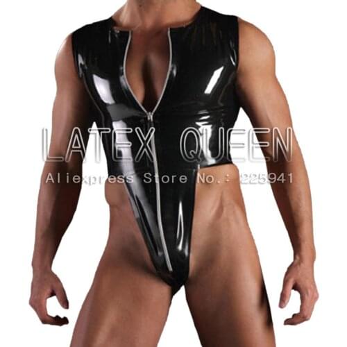 Adult nature latex rubber vests with zip
