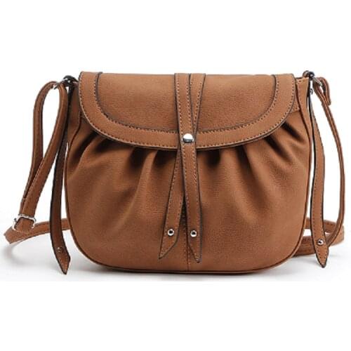 Single Rivet Lady Crossbody bag Treasure Cover Type Fashion Solid Color Bow Fold Design Shoulder Bag for Women DSMA010