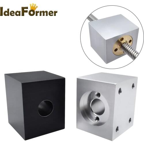T8 Lead Screw Nut Housing Bracket 3D Printers Parts T8 Trapezoidal Nuts Lead Screw Housing Mounting Bracket Aluminum Block