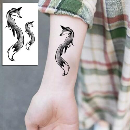 Tattoo Sticker Sexy Fox Animal Anime Water Transfer Temporary Small Fake Tatoo Body Art Tatoo for Kids Girl Boy