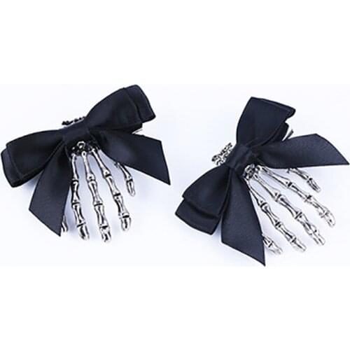 Hip Hop Punk Metal Skull Hand Hair Pins for Girls Women Fashion Hair Accessories Cool Skeleton Hair Clips Hairwear Jewelry Rock