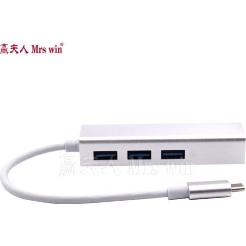 High Quality Type C USB-C to 3Ports USB 3.0 Hub With RJ45 Ethernet Network LAN Adapter For USB 3.1 Macbook Laptop P0.11