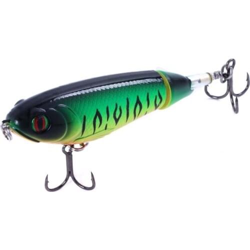 1PCS 9cm/17g Fishing Lure Artificial Hard Plopper Soft Tail 3D Eyes Fishing Tackle Geer Whopper 8 Colors