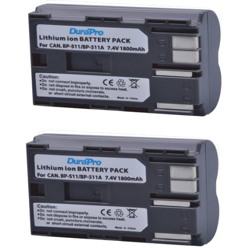 2Pcs 1800mAh BP-511 BP511 BP 511 BP-511A Battery For Canon G6 G5 G3 G2 G1 EOS 300D 50D 40D 30D 20D 5D MV300i Digital Camera