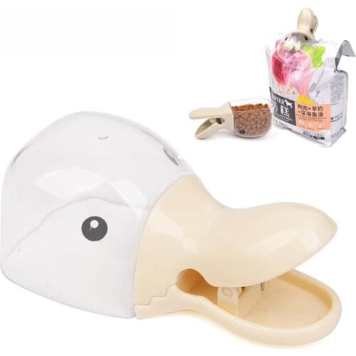 2pcs Cute Duckbill Pet Food Spoon Plastic Dog Cat Food Shovel Multifunctional Pets Accessories Support Food Sealed Fresh Clip