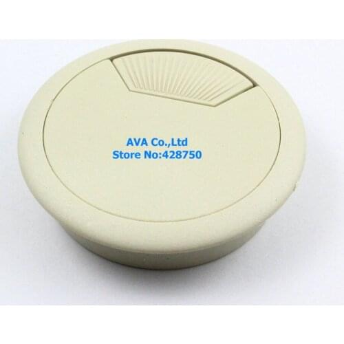 20 Pieces 60mm Gray Plastic Computer Desk Table Cable Grommet Hole Cover Wire Grommet