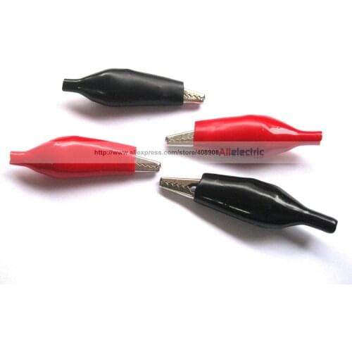 200 Pcs Alligator Clip with Boot Clamp Connector 43mm Large Size