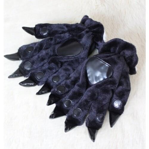 2017 Flannel Cartoon Gloves Warm Fingers Glove Animal Bear Paw Dinosaur Mitten Stitch Panda Gloves