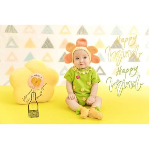 2021 New 3/7 Pcs Baby Cotton Hat Romper Socks Set Newborn Infant Photography Props Outfit