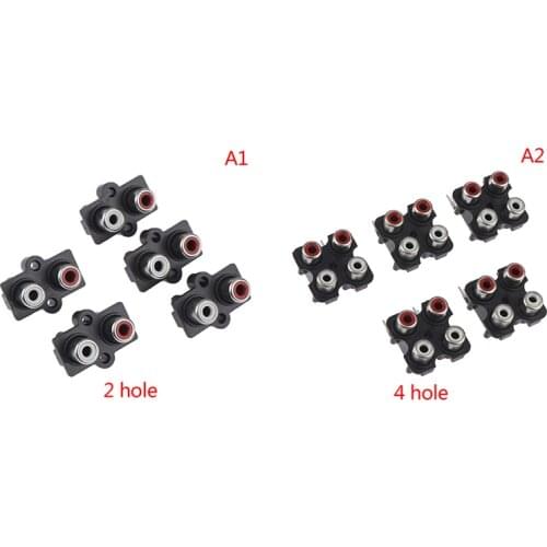 5Pcs/lot 2/4 hole RCA Female Stereo audio Jack AV Audio input socket Connector