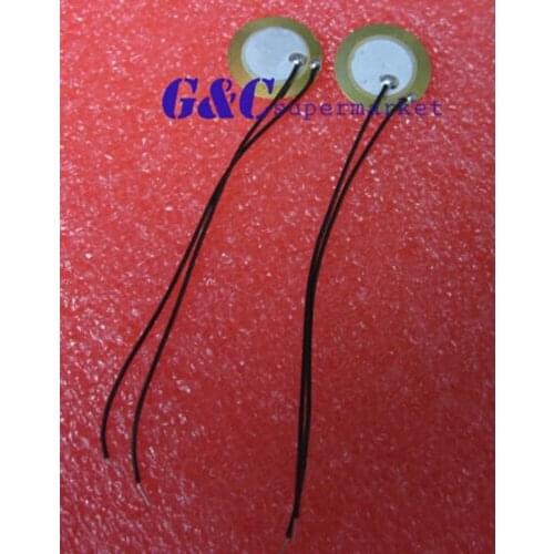 50PCS 15mm Piezo Elements Sounder Sensor Trigger Drum Disc + wire copper diy electronics
