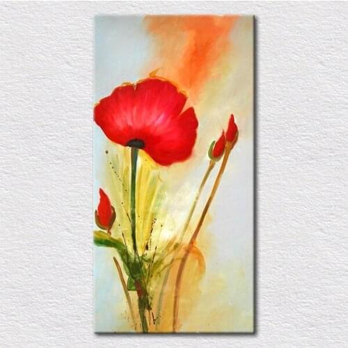 Canvas Abstract modern art picture red flowers prints wall decor supply art oil painting abstract flower