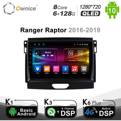 6G+128G Android 10.0 Ownice Autoradio 2 Din for Ford Ranger Raptor 2016 - 2019 Car Radio Auto GPS Multimedia DSP 1280*720 SPDIF
