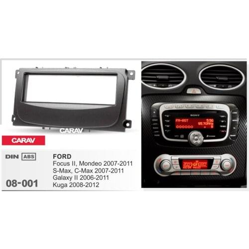 CARAV 08-001 install mount kit for FORD Focus II, Mondeo, S-Max, C-Max ; Galaxy II 2006-2011; Kuga 2008-2012 (Black) 1-DIN
