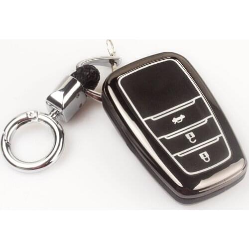 Zinc alloy Car Remote Key Case Cover For Toyota CHR C-HR C HR Camry Corolla RAV4 Land Cruiser Prado Prius 2018 2019 Accessories
