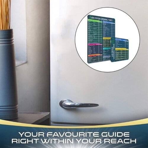 CPDD 2 PCS Set Air Fryer Accessories Cook Times Air Fryer Magnet Cheat Sheet Quick Reference Guide for Cooking and Frying Gif