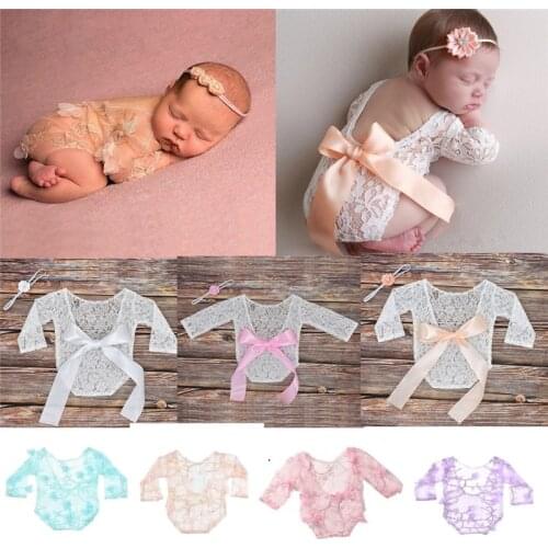 Baby Rompers Newborn Photography Props Baby Girl Lace Romper Baby Onesie for Newborn Photo Shoot