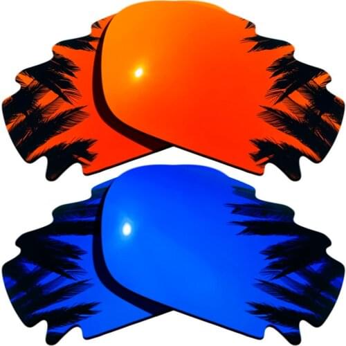 Purple+Orange Red Mirrored) 2-Pairs Polarized Replacement Lenses for Jawbone Vented/Racing Jacket 100% UVA & UVB Protection