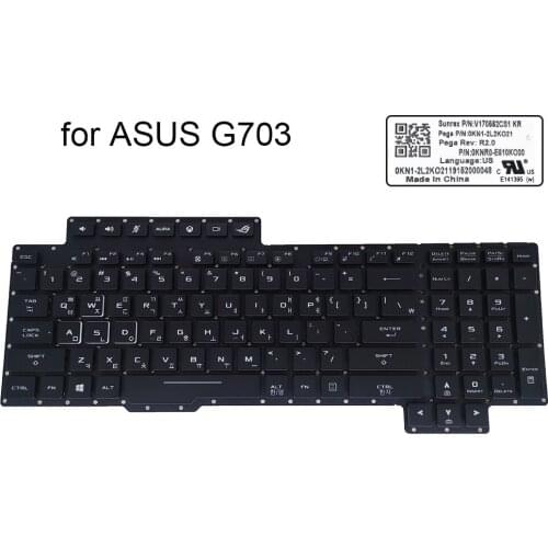 G703 Korean Thai RGB backlight keyboard for Asus ROG G703VI XH78K G703GX TI KR gaming laptop keyboards colorful light V170562CS1