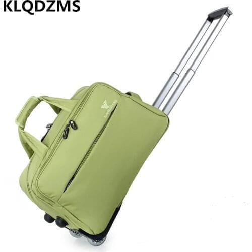KLQDZMS High Quality Durable Suitcase On Wheels Multifunctional Trolley Luggage Bag Light Travel Wheeled Handbag