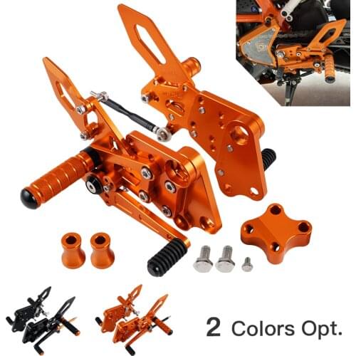 Motorbike Racing Rearset Footrest For KTM DUKE 125/200/250/390 2018 2019 2020 Adjustment Knurled Aluminum Billet Footpeg