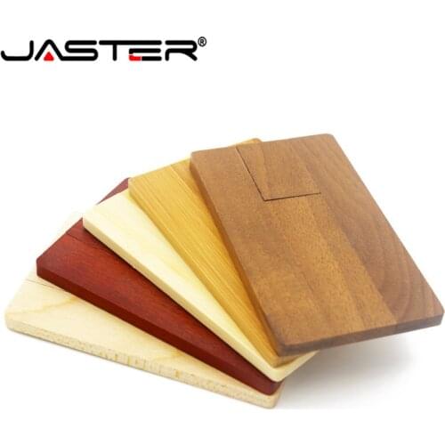 JASTER LOGO personality maple wooden card USB flash drive U disk gift pendrive 4GB 8GB 16GB 32GB 64GB (1 PCS free LOGO)
