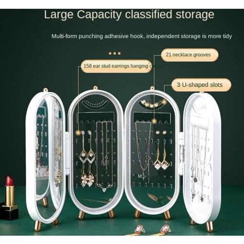 Cosmetic Storage Box Jewelry Storage Box Earrings Earrings Necklace Hand Jewelry Box Household Multifunctional Folding Box