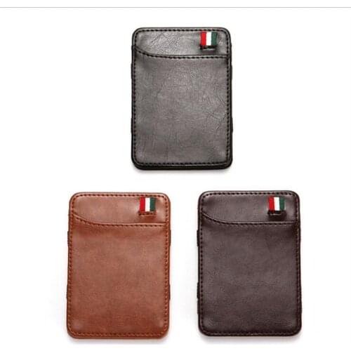 Fashion Men Slim Wallet Male Ultra thin Short Men Magic Wallet Money Cash Card Holder Purse Men Business Card Cover