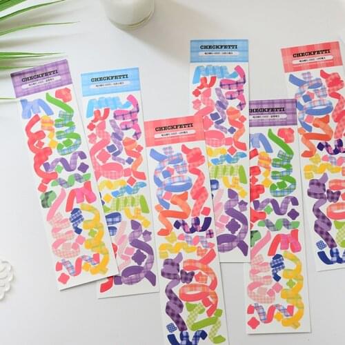 Colorful Ribbon Stickers Kawaii Laser PVC Sticker Scrapbooking Decorative DIY Diary Album Stick Cute Stationery Planner Stickers