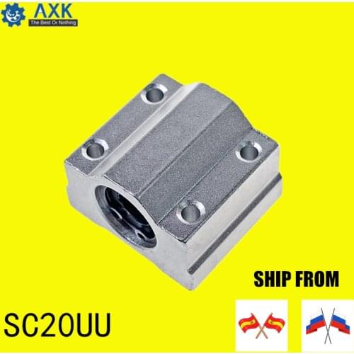Linear rail SC20UU (4pcs) SCS20UU 20mm linear ball bearing slide unit 20mm linear bearing block for DIY CNC Router linear slide