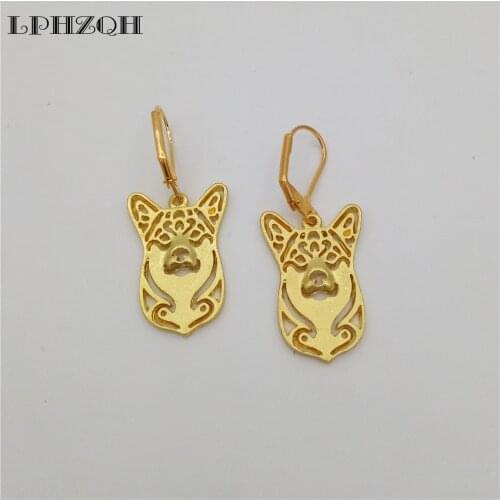LPHZQH 2017 Fashion Hollow Alloy Pembroke Welsh Corgi Dog Earings For Women Girl Lovers Unique Christmas Birthday Gift Jewelry