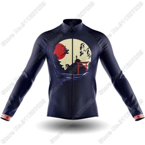 Men Japan 2021 Cycling Jersey Long Sleeve Japanese Cycling Clothing Race Road Bike Shirts Bicycle Tops MTB Uniform Maillot