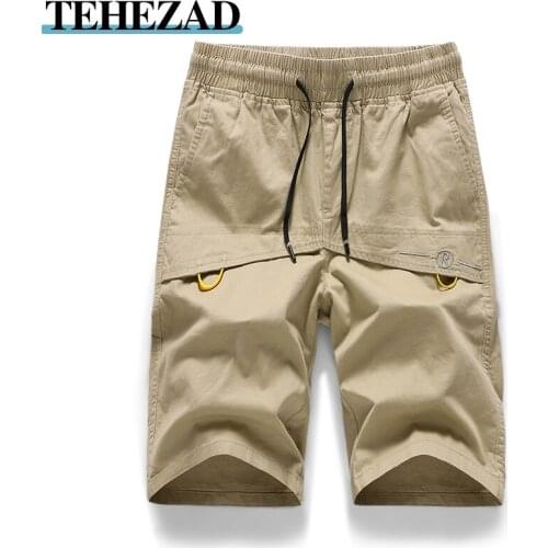 Mens Summer Breeches Shorts 2021 New Casual Black and Green Mens Classic Brand Clothing 100% Cotton Beach Shorts Men