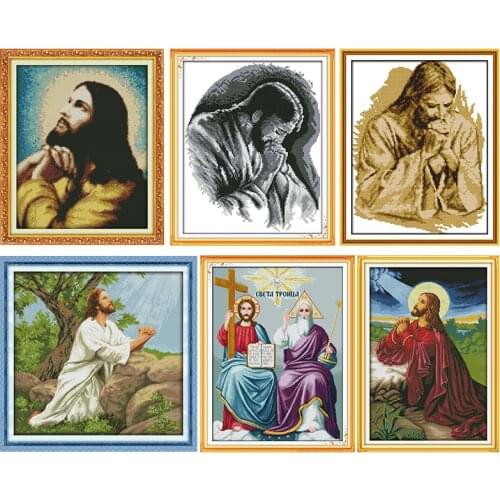 The Preaching Christ Patterns Cross Stitch Kits Counted 11CT 14CT Stamped Printed Canvas Needlework Embroidery Needlework Decor