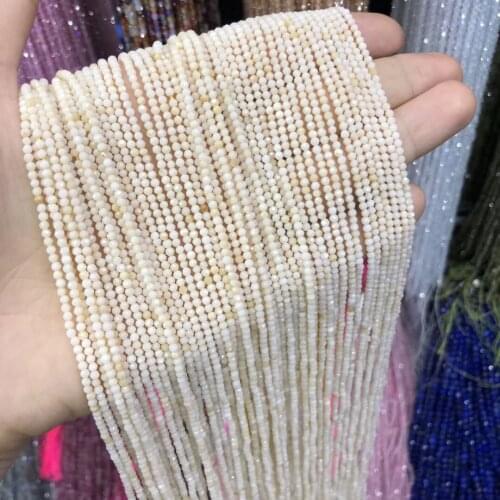 Natural Mother Of Pearl Shell Beads 2 3 4mm Micro Faceted Loose Round Beads For Jewelry Making DIY Bracelet Necklace Strand 15