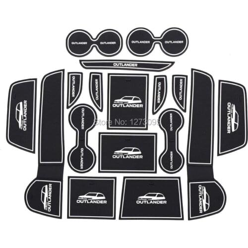 For 2013-2018 2019 Mitsubishi Outlander 3 Gate Slot Pad Non-slip Cup Mat Anti Slip Door Groove Mat Sticker Car Styling Accessory
