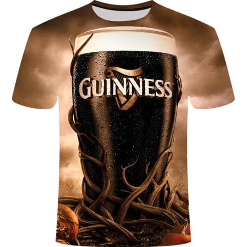 2020 Novelty 3D t shirt Men Cans of beer Printed Hip Hop Crewneck short Sleeve Men/Women t-shirt tee tops Loose big yards