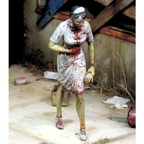 New Unassembled 1/35 Nurse Zombie Fictional Undead Living Resin Figure Unpainted Model Kit