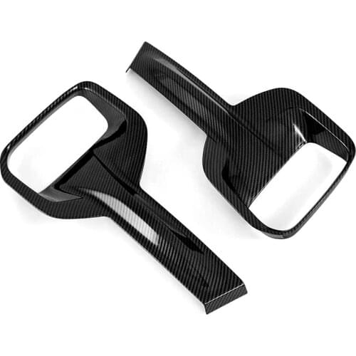 ABS Chromed Carbon Fiber Car Front Fog Light Lamp Protective Cover Trims For 2020 Kia Seltos Car Styling Accssories 2pcs/set