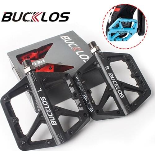 BUCKLOS Flat Bike Pedals DU Sealed Bearings mtb Pedals Road Bicycle Wide Platform pedals 9/16 Inch Pedales Bicicleta Parts