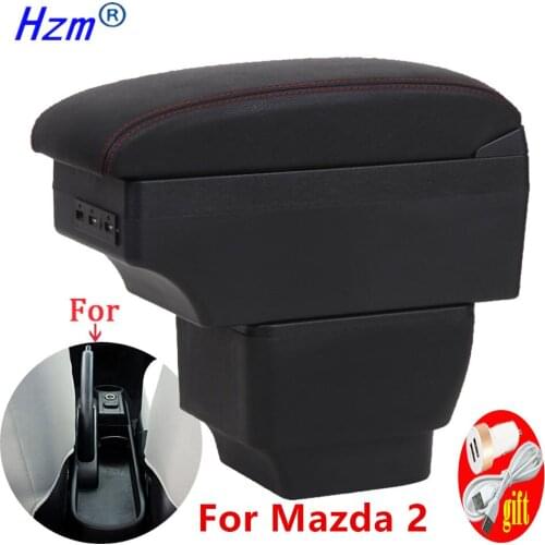 For Mazda 2 Mazda2 Demio Armrest Interior Center Console Storage Box Arm Rest Car-styling Decoration Accessories Parts