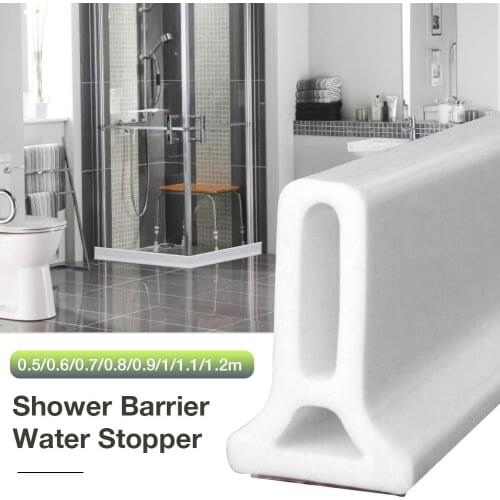 Shower Barrier Water Stopper Bathroom Waterproof Strip Rubber Adjustable Size Strap 50 - 120cm Belt Water Blocker Home Improve