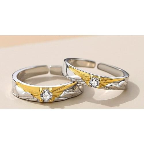 Silvology 925 Sterling Silver Dawn of Love Couple Rings Original Design Luxury Romantic Engagement Lovers Rings Wedding Jewelry