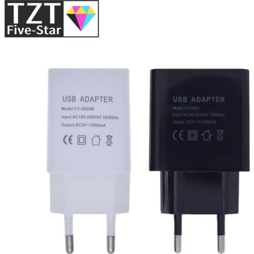 EU plug 5V 2A Single USB / Dual USB Universal Mobile Phone Chargers Travel Power Charger Adapter Plug Charger CY-0520