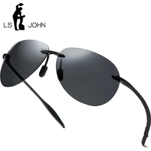 LS JOHN 2021 Ultralight TR90 Rimless Sunglasses Men High Quality Frameless Sun Glasses For Women Oculos Feminino