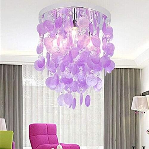 Modern Shell E14 Led Ceiling Lamp Crystal Sea Rock Pendant Light for Wedding Bedroom Living Dining Room Cafe Bar Hallway Decor